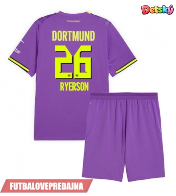Lacne Dětský Futbalové dres Borussia Dortmund Julian Ryerson #26 2026-27 Krátky Rukáv - Tretina (+ trenírky)
